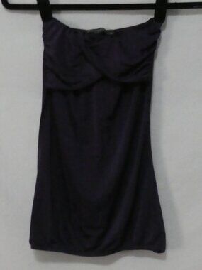 JENNYFER Violet / Purple Strapless Twist Ruched Bust Tube Top - Size Small